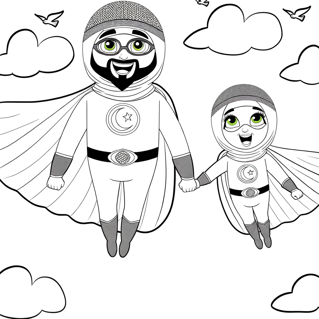 Coloriage Coloriage Super-Heros Volant gratuit à imprimer