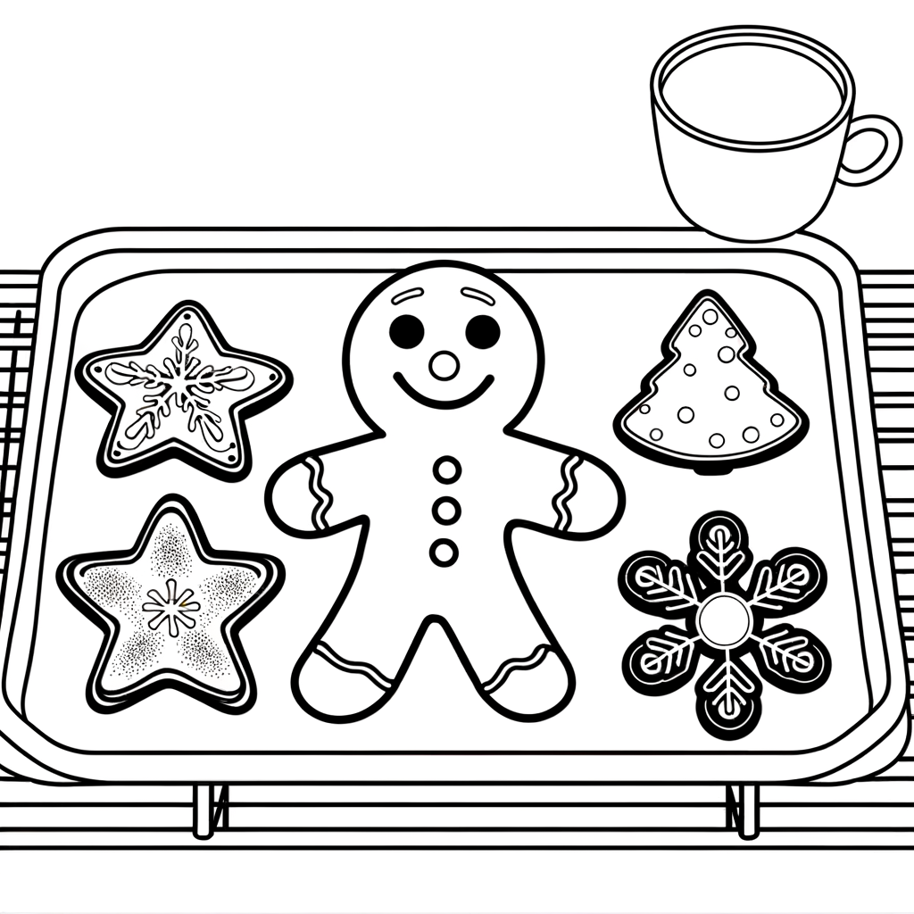 Coloriage Biscuits de Noël Assortis gratuit à imprimer