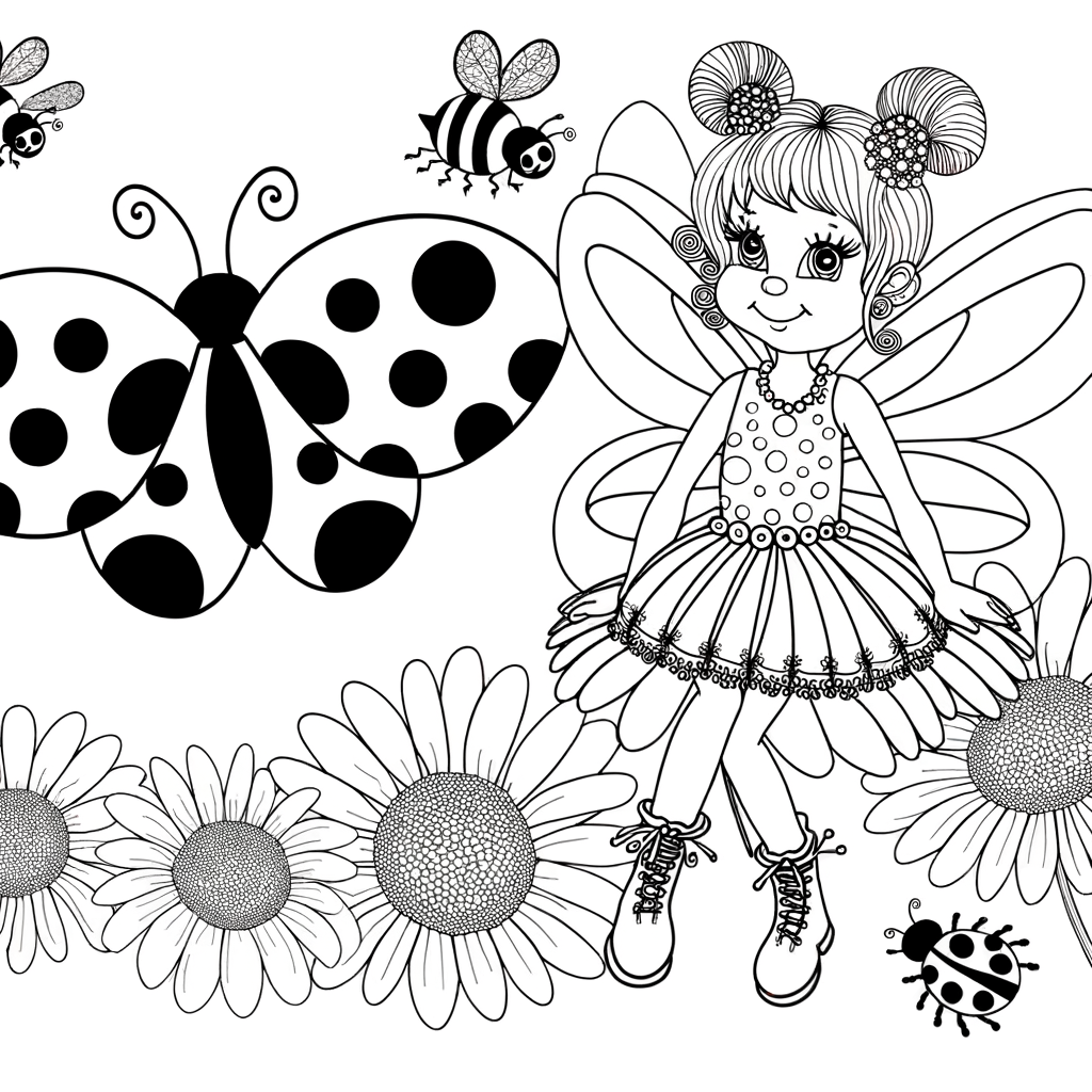 Coloriage Coloriage Fée Coccinelle gratuit à imprimer