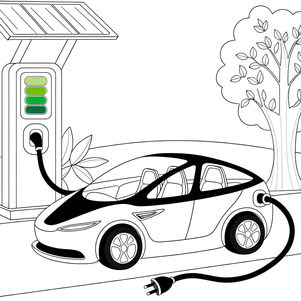 Coloriage Coloriage Voiture Électrique gratuit à imprimer