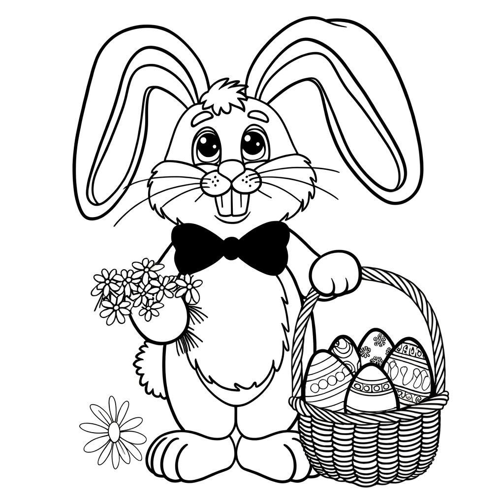 Coloriage Coloriage Lapin de Paques gratuit à imprimer