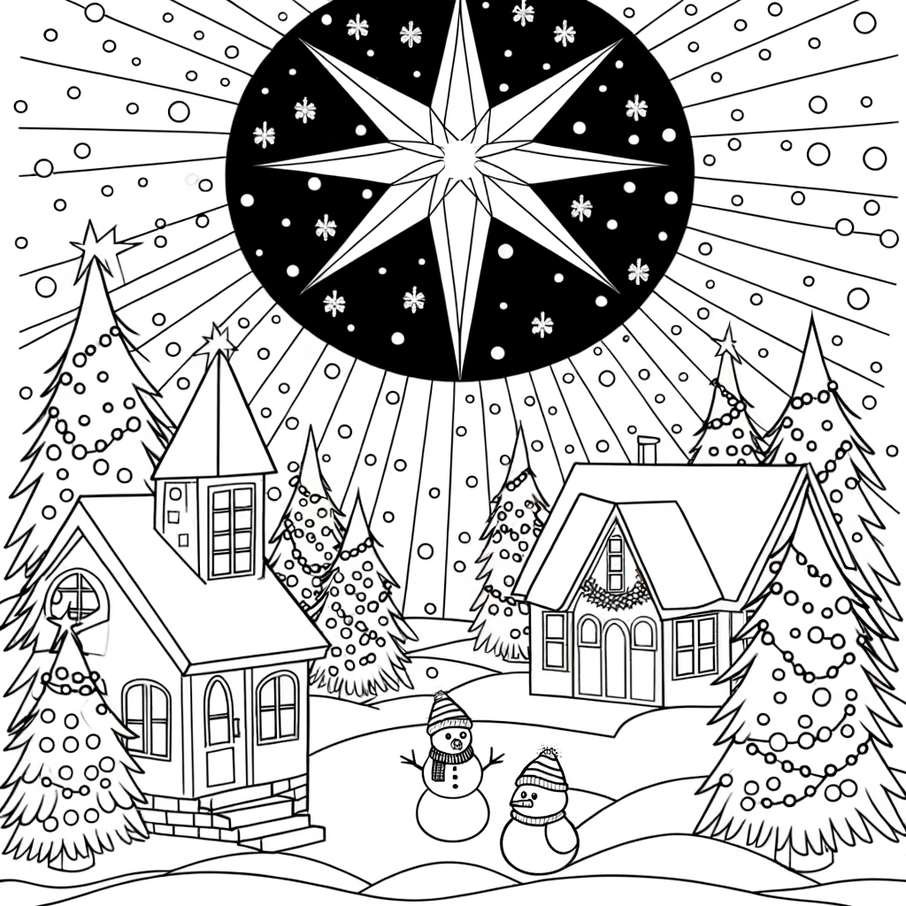 Coloriage Coloriage Étoile de Noël gratuit à imprimer