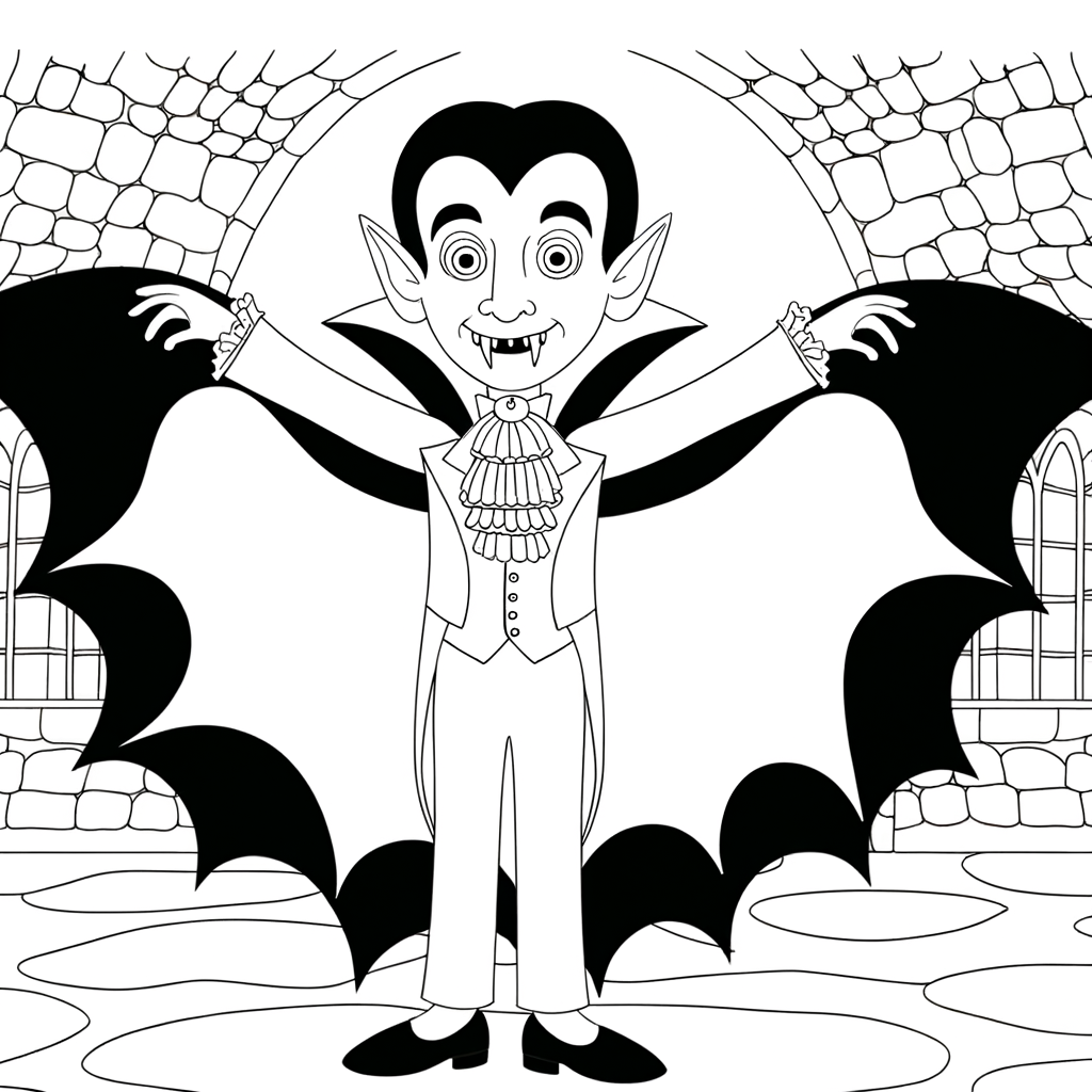 Coloriage Dracula le Vampire gratuit à imprimer
