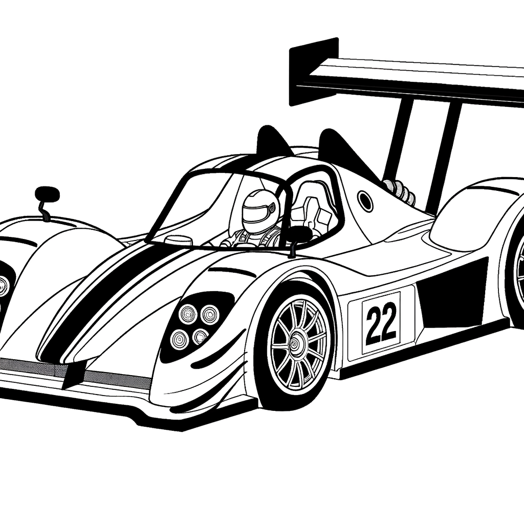 Coloriage Coloriage Voiture de Course gratuit à imprimer