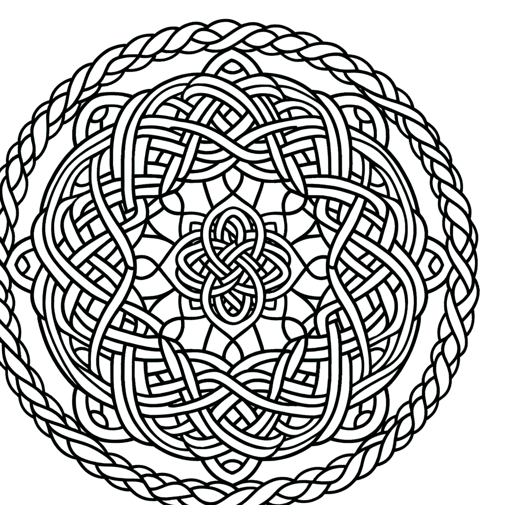 Coloriage Mandala Celtique Entrelacé gratuit à imprimer