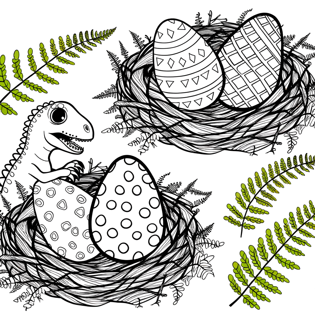 Coloriage Coloriage Œufs de Dinosaure gratuit à imprimer