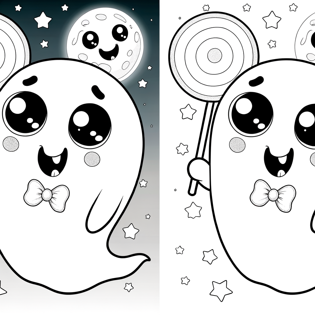 Coloriage Fantôme Bébé Adorable gratuit à imprimer