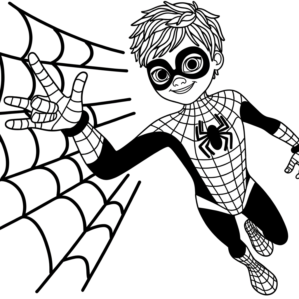 Coloriage Coloriage Héroïne Araignée gratuit à imprimer