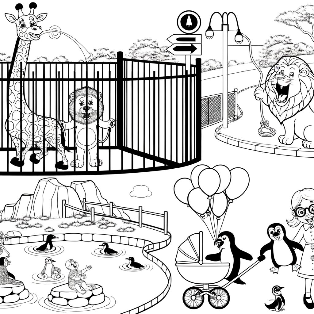Coloriage Zoo Vacances Animaux gratuit à imprimer