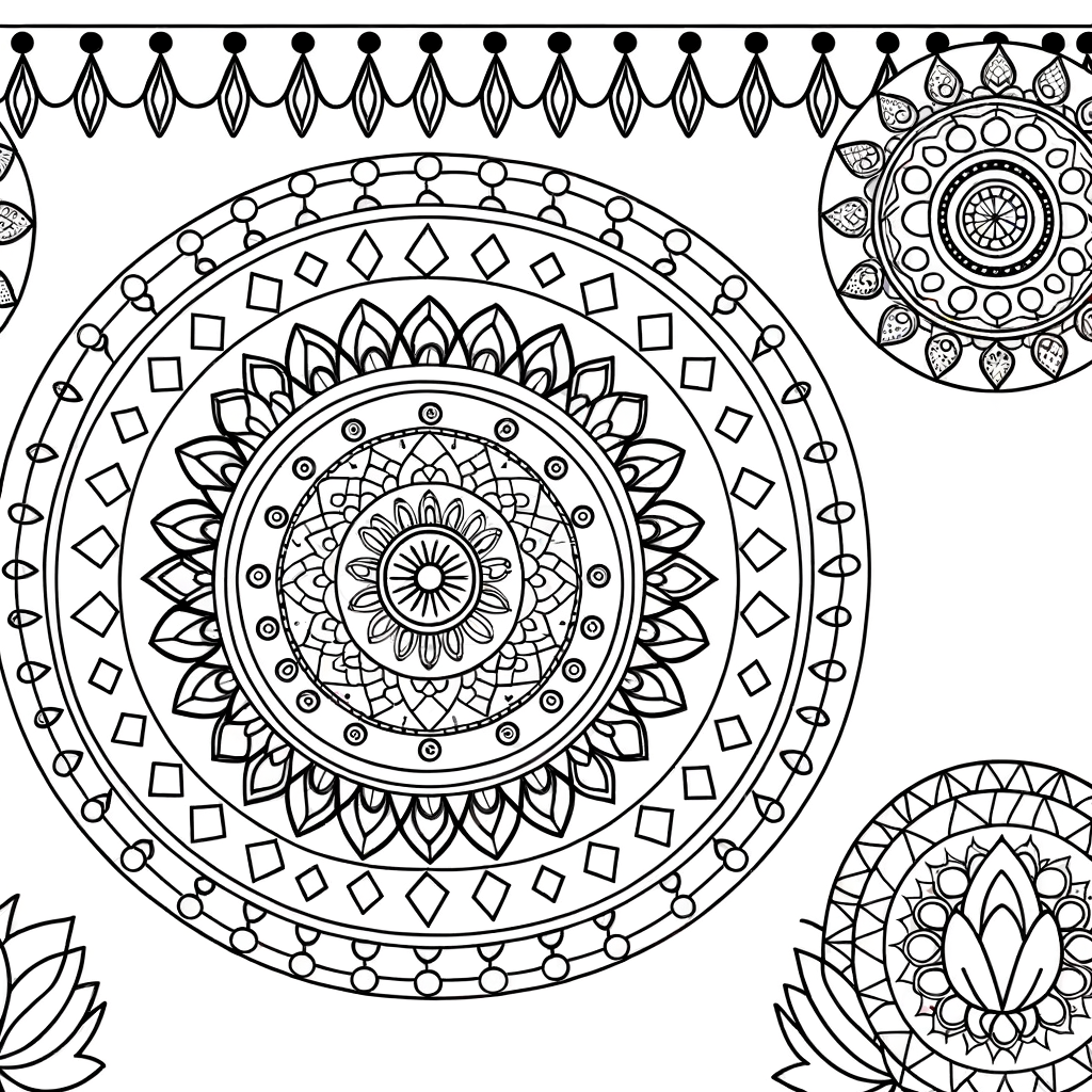 Coloriage Mandala Vagues gratuit à imprimer