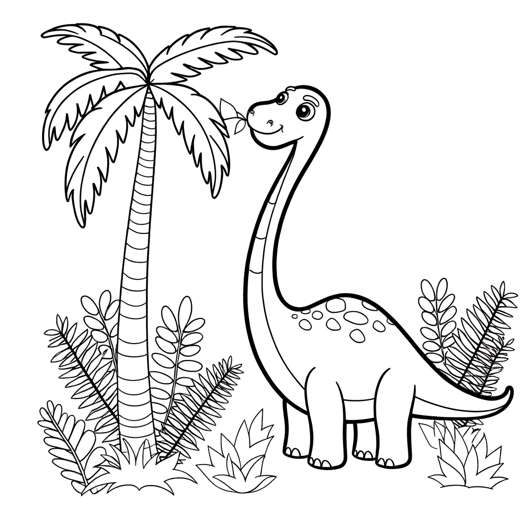 Coloriage Coloriage Diplodocus Gentil gratuit à imprimer