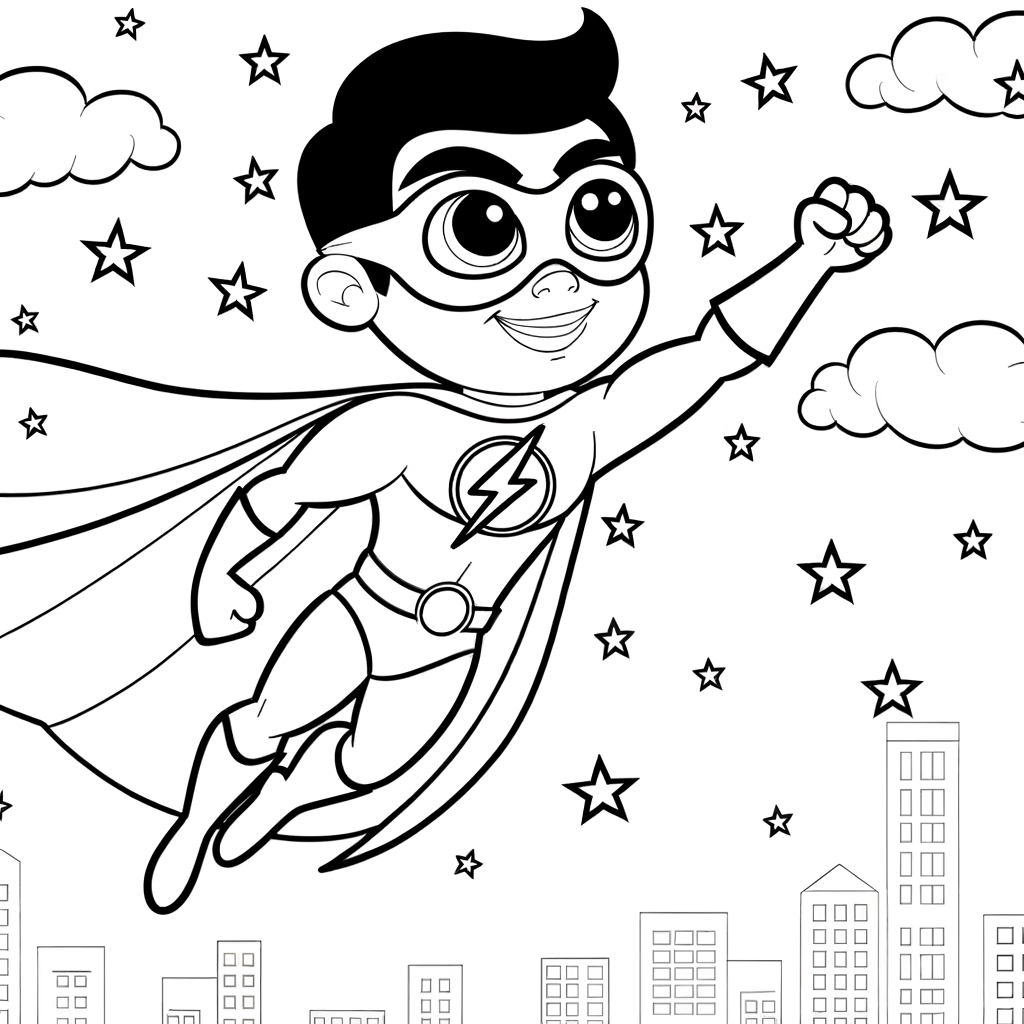 Coloriage Coloriage Héros en Costume gratuit à imprimer