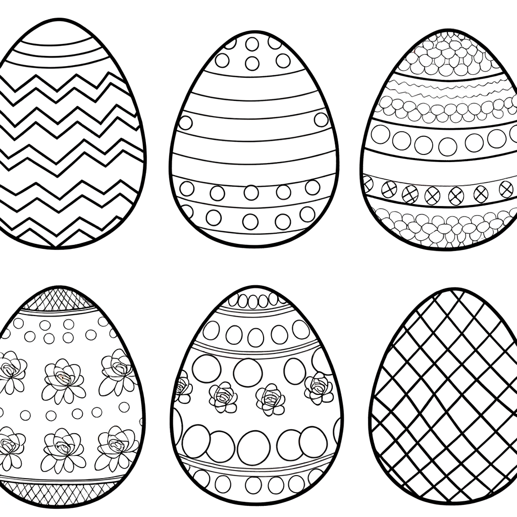 Coloriage Coloriage Œufs de Pâques gratuit à imprimer