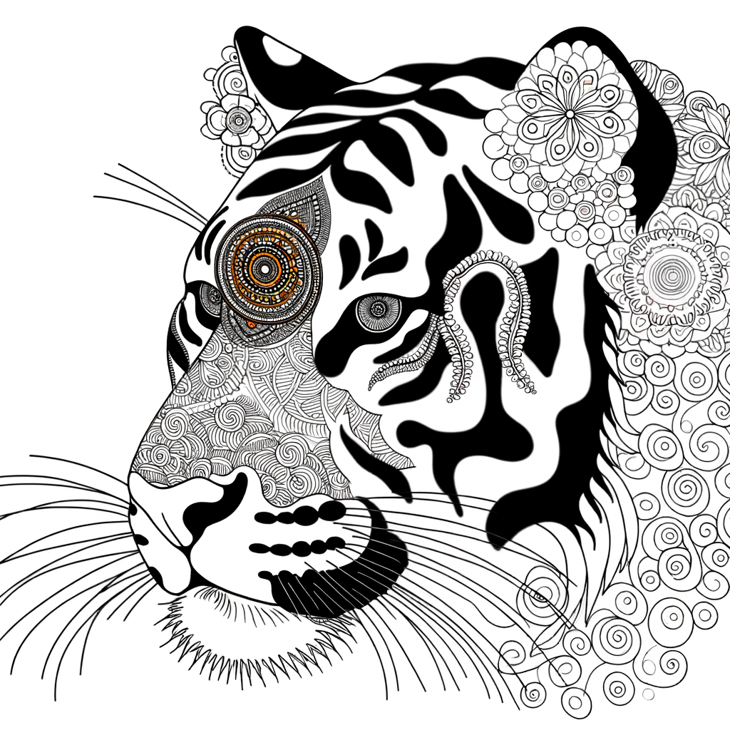 Coloriage Coloriage Tigre Art Thérapie gratuit à imprimer