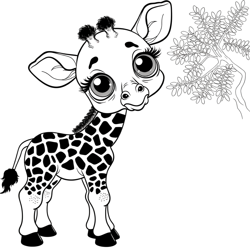 Coloriage Coloriage Girafe Curieuse gratuit à imprimer