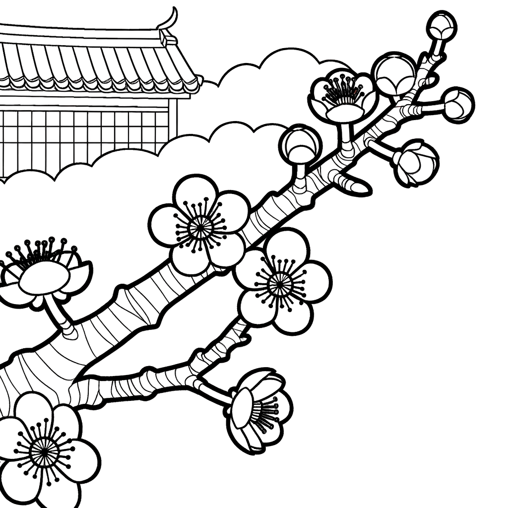 Coloriage Fleurs de Cerisier