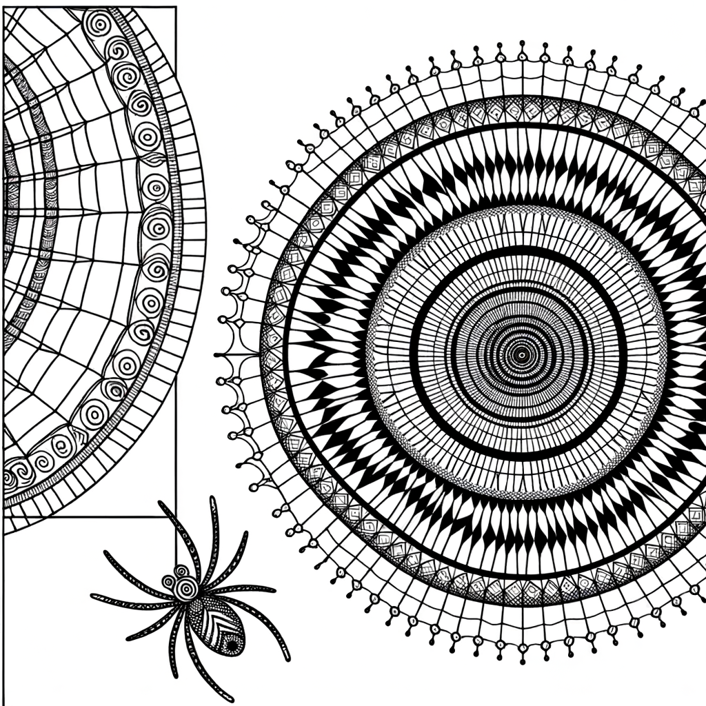 Coloriage Mandala Araignée et Toile gratuit à imprimer
