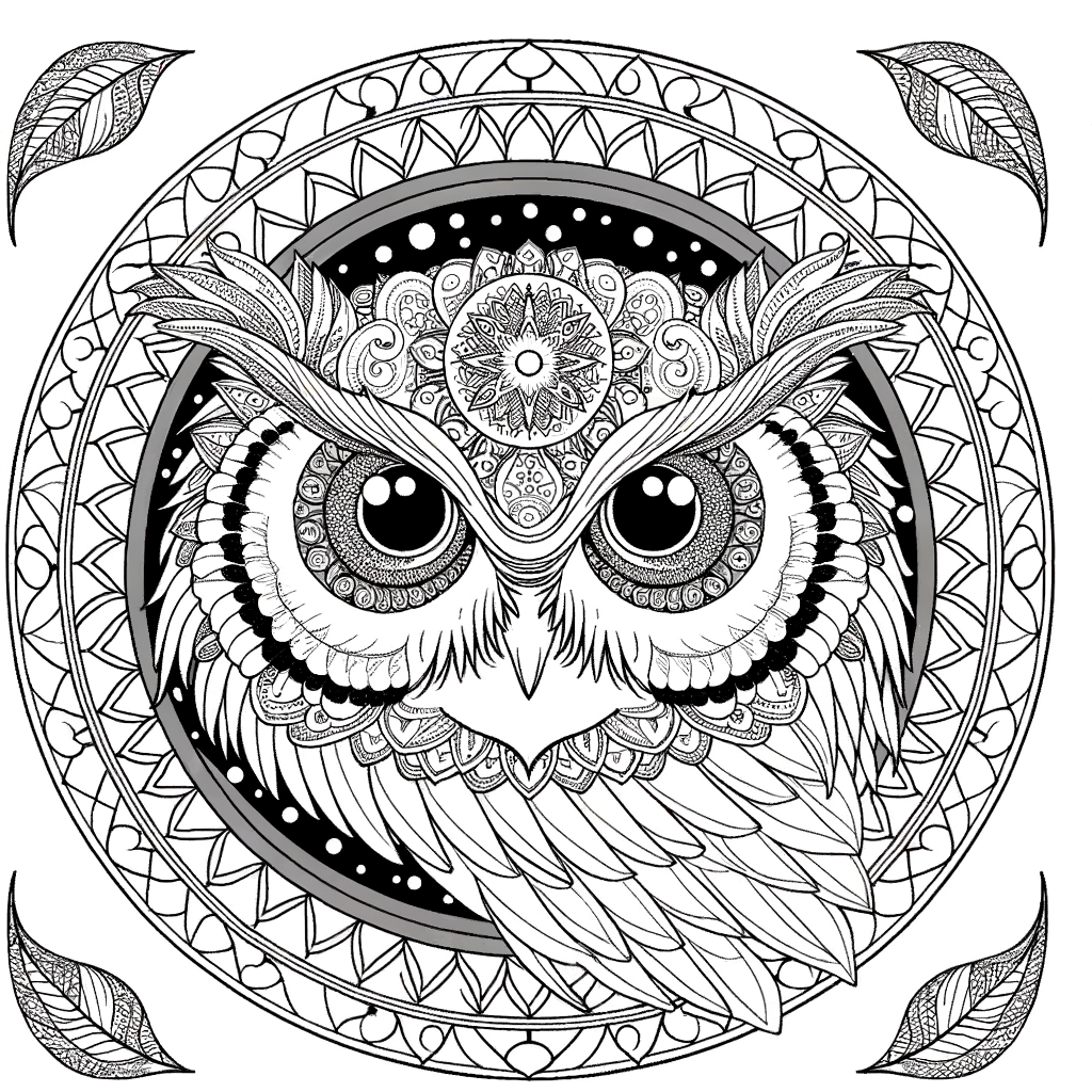 Coloriage Coloriage Mandala Hibou Sage gratuit à imprimer