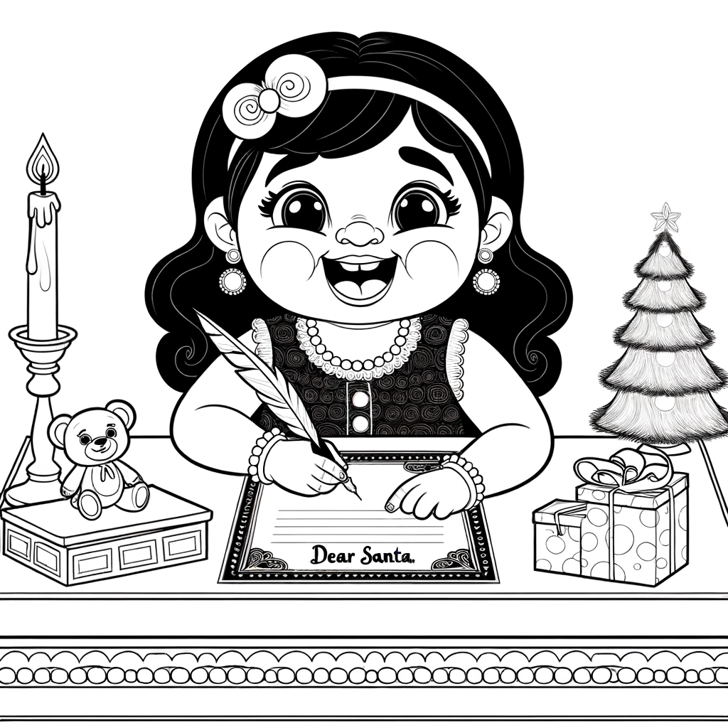 Coloriage Lettre au Père Noël gratuit à imprimer