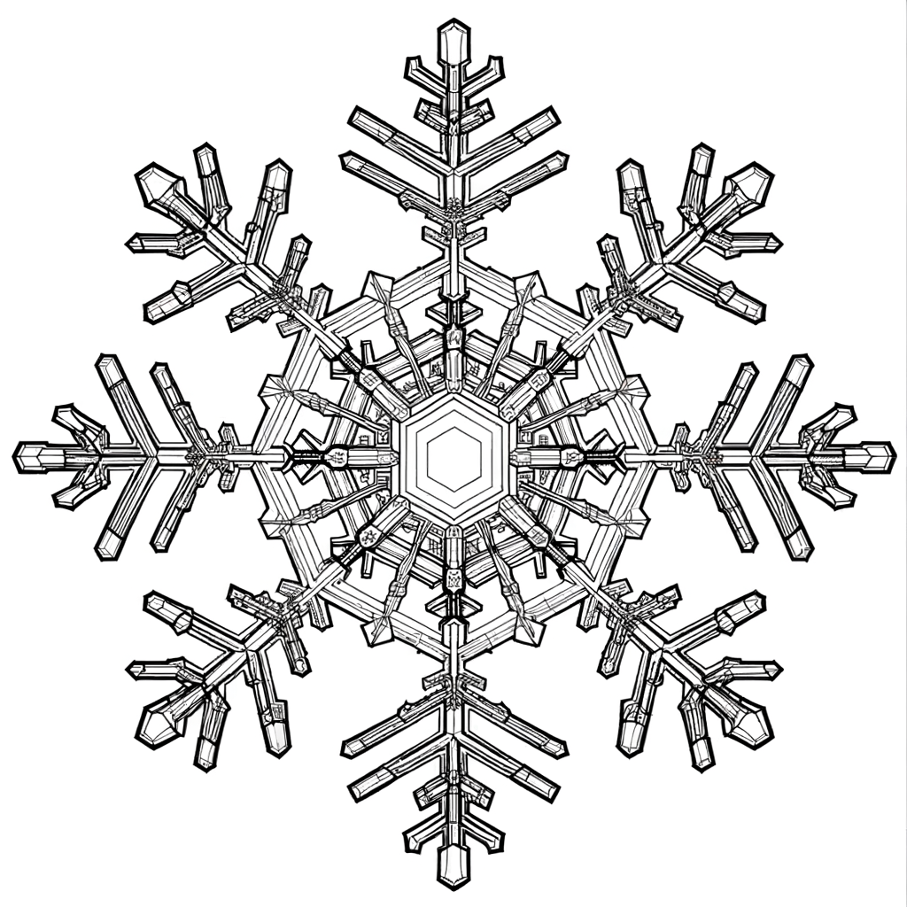 Coloriage Flocon de Neige Géant gratuit à imprimer