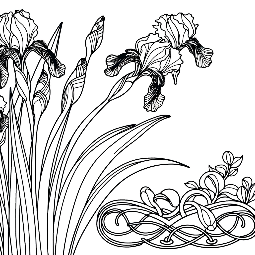 Coloriage Motif Art Nouveau Floral gratuit à imprimer