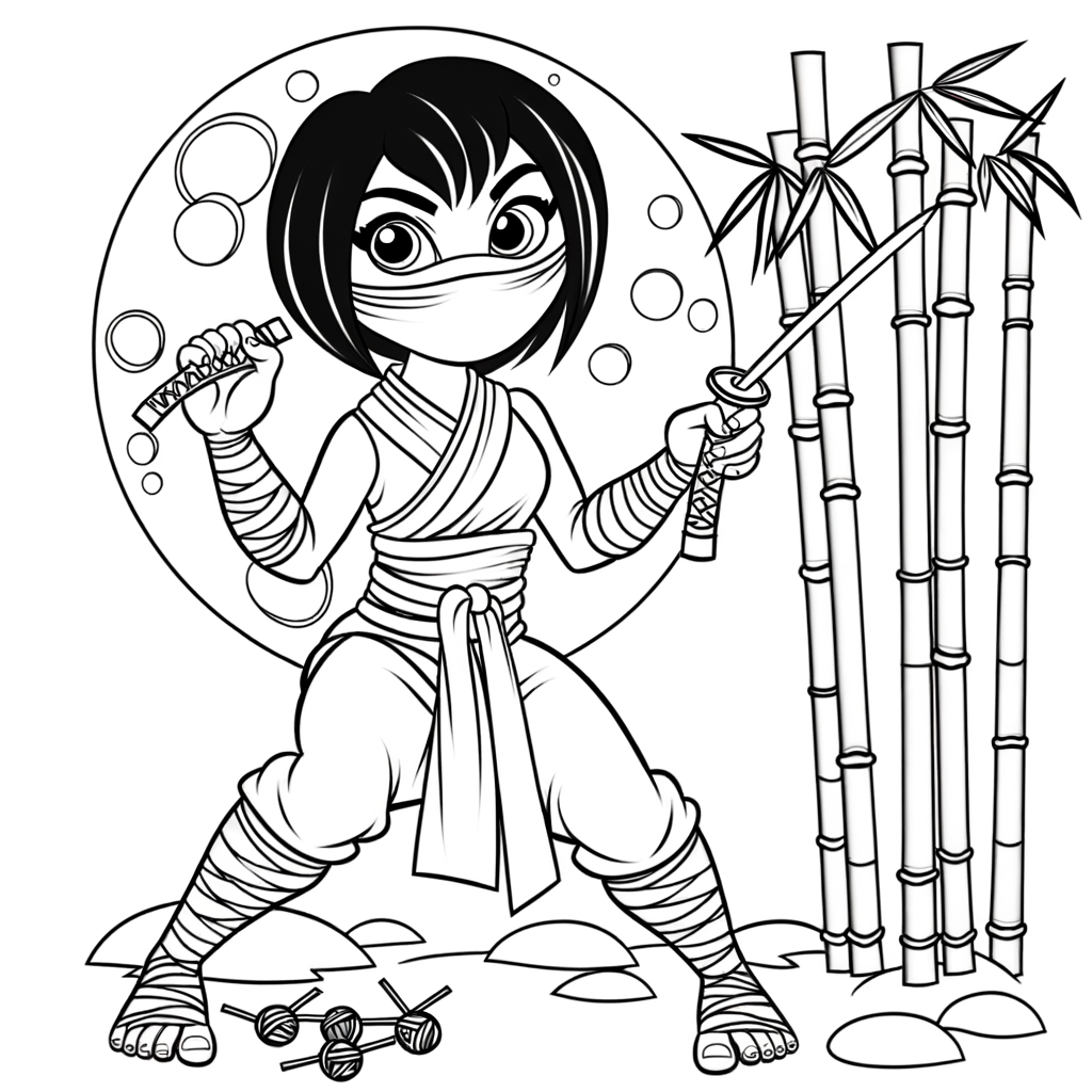 Coloriage Coloriage Ninja Intrepide gratuit à imprimer