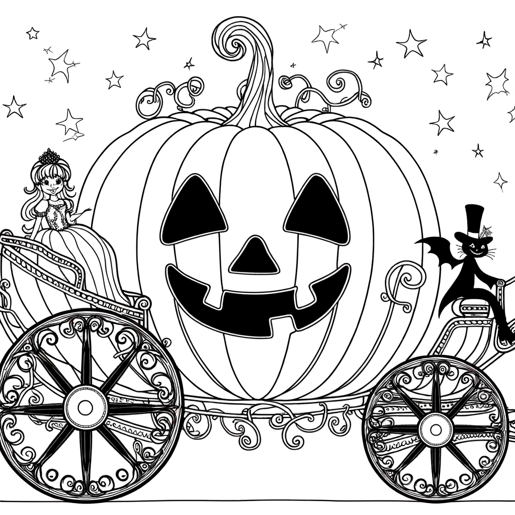 Coloriage Potiron Citrouille Princesse gratuit à imprimer