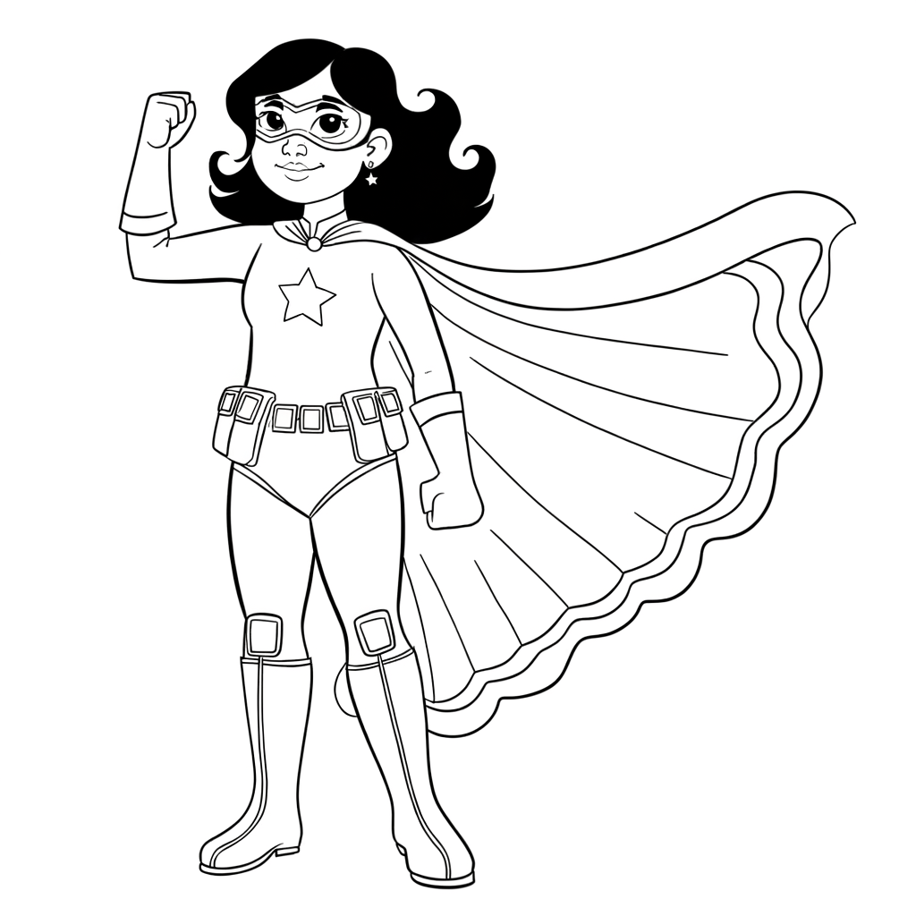 Coloriage Coloriage Héros à la Cape gratuit à imprimer