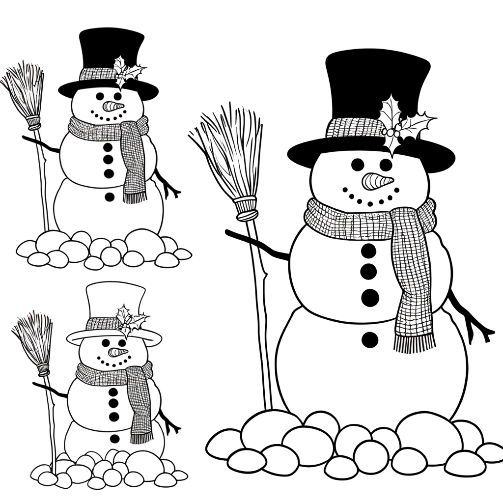 Coloriage Coloriage Bonhomme de Neige gratuit à imprimer