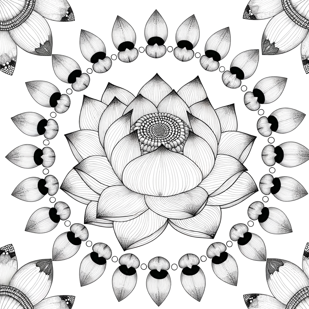 Coloriage Mandala Lotus Sacré gratuit à imprimer