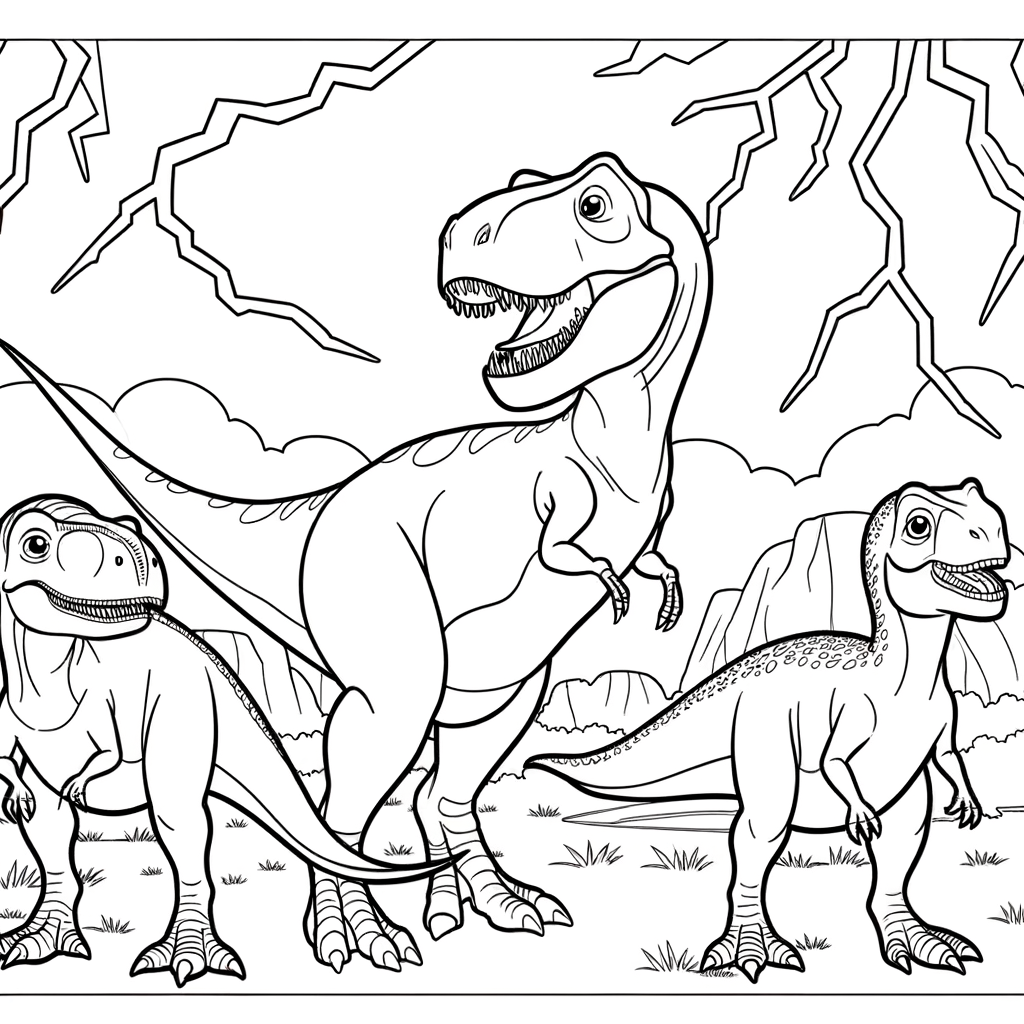 Coloriage Coloriage Prédateurs Préhistoriques gratuit à imprimer