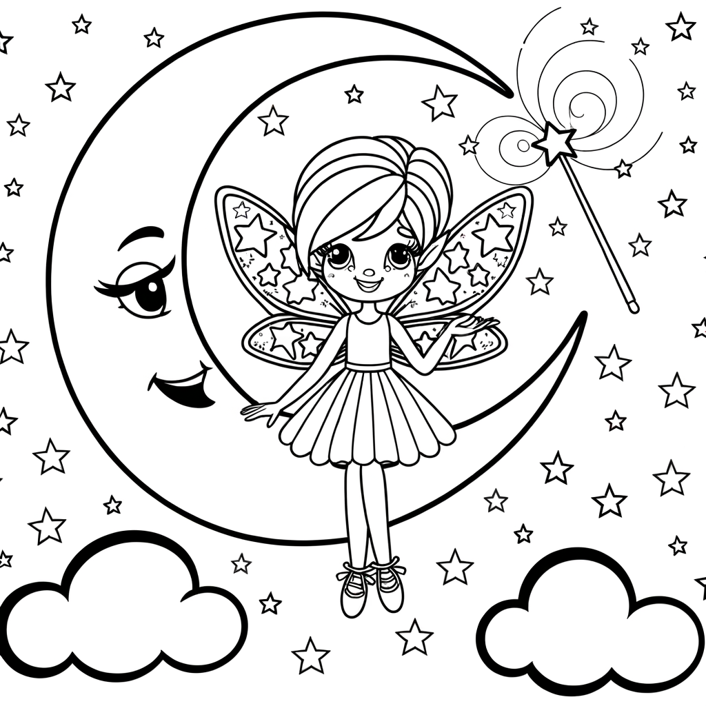 Coloriage Coloriage Fée Étoile gratuit à imprimer