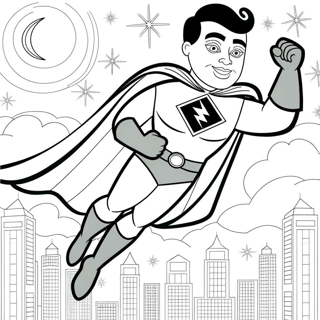 Coloriage Coloriage Héros Volant gratuit à imprimer