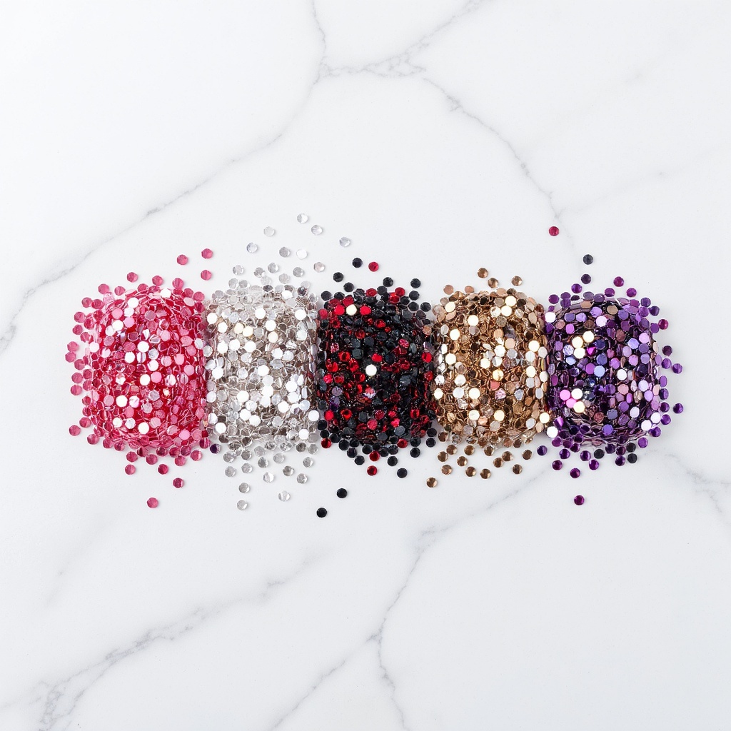 Colorful rhinestone flat lay for phone case bedazzling