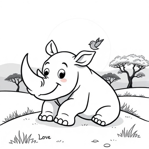 Pointy Watches the Sunset — coloring page