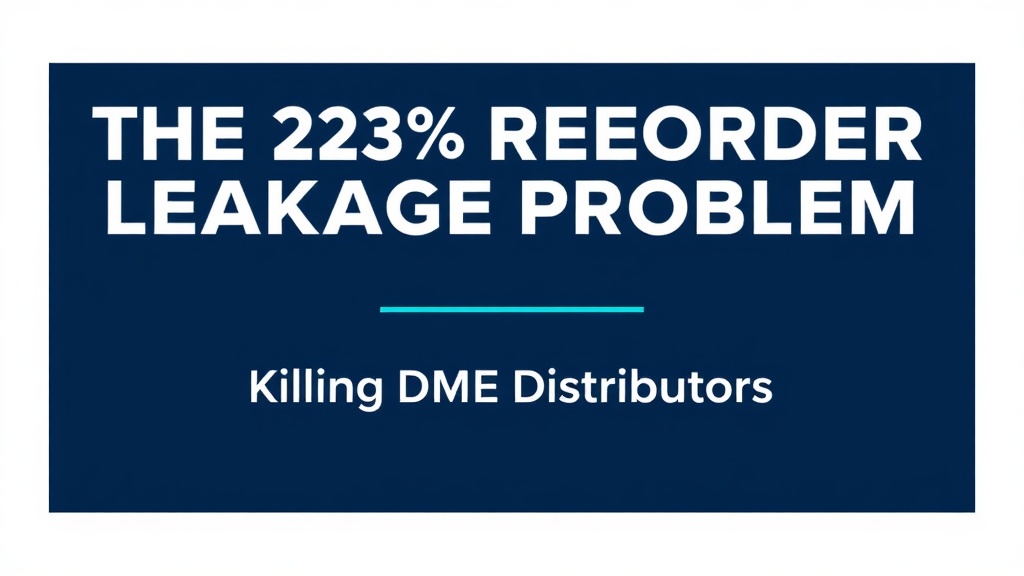 The 23% Reorder Leakage Problem Killing DME Distributors