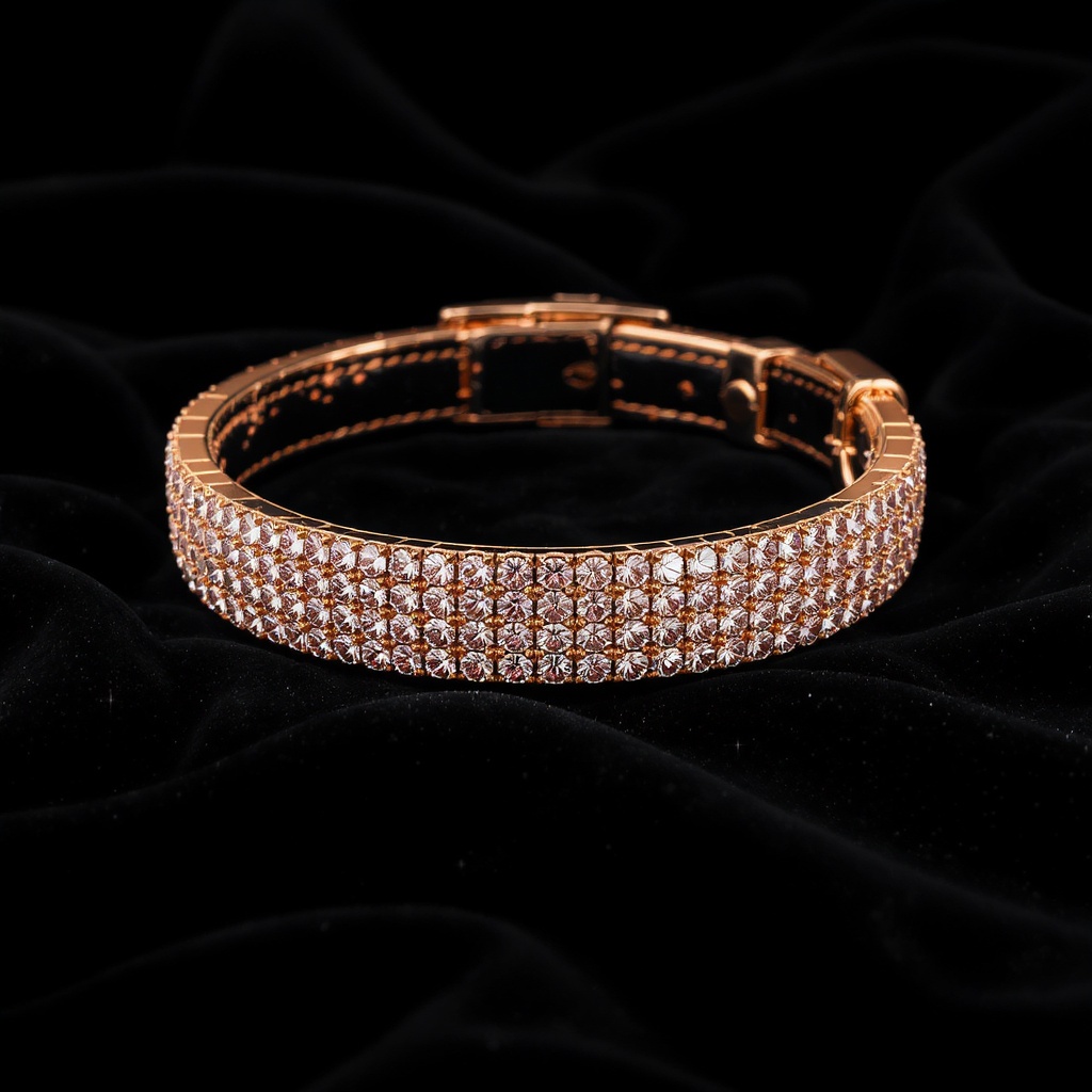 Rhinestone Gem-Encrusted Collar — Hot Pink