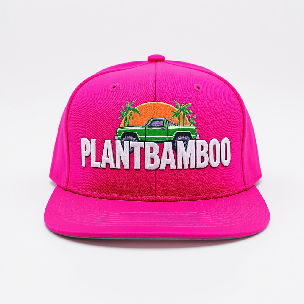 Plaиt Bamboo Pink Flat Brim Hat