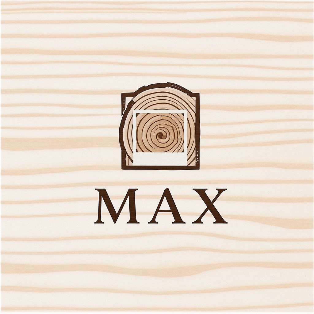 Max Carlson Woodworking — Icon + Wordmark logo concept