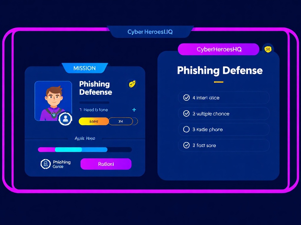 Mission preview — Phishing Defense quiz screen