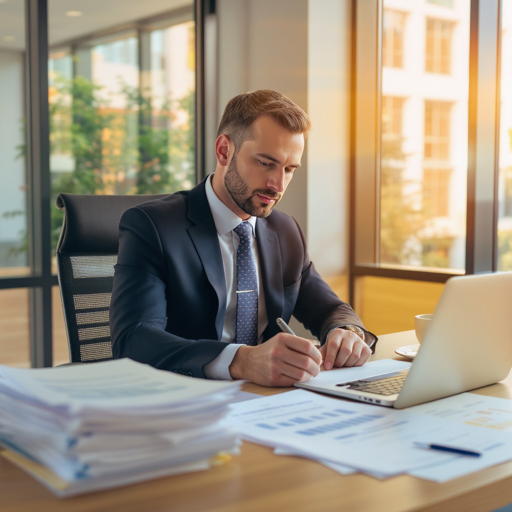 Mortgage lender reviewing property permit documents
