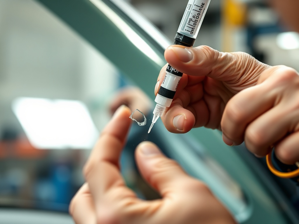 AI technician with resin injection kit