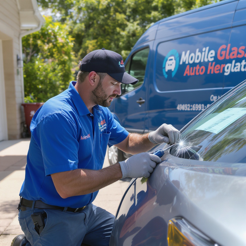 Legendary Auto Glass technician performing mobile windshield repair in Colonial Heights, VA