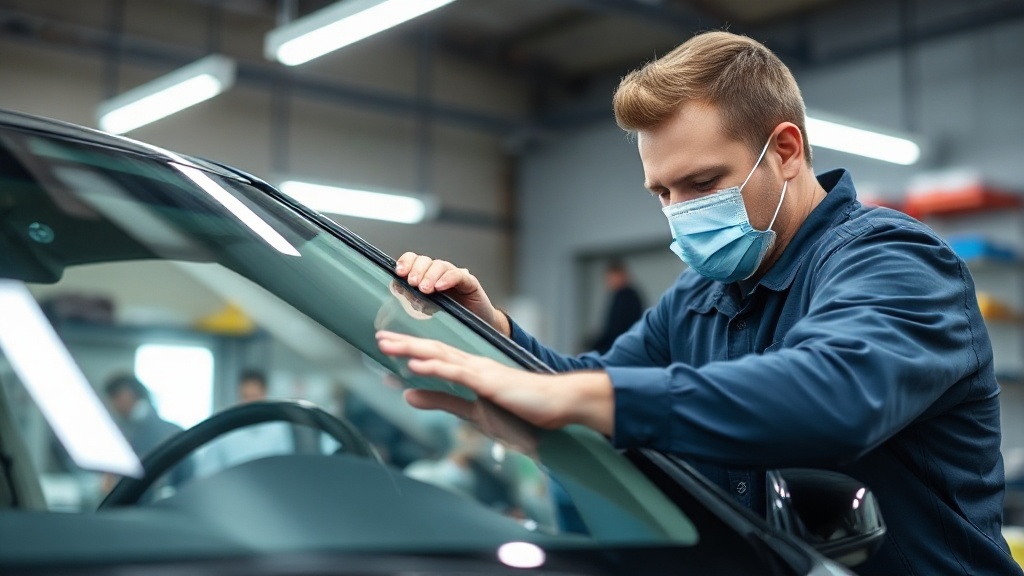 Legendary Auto Glass technician performing windshield replacement in Colonial Heights, VA
