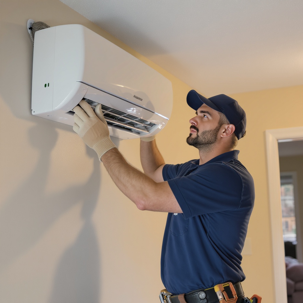 HVAC technician at work