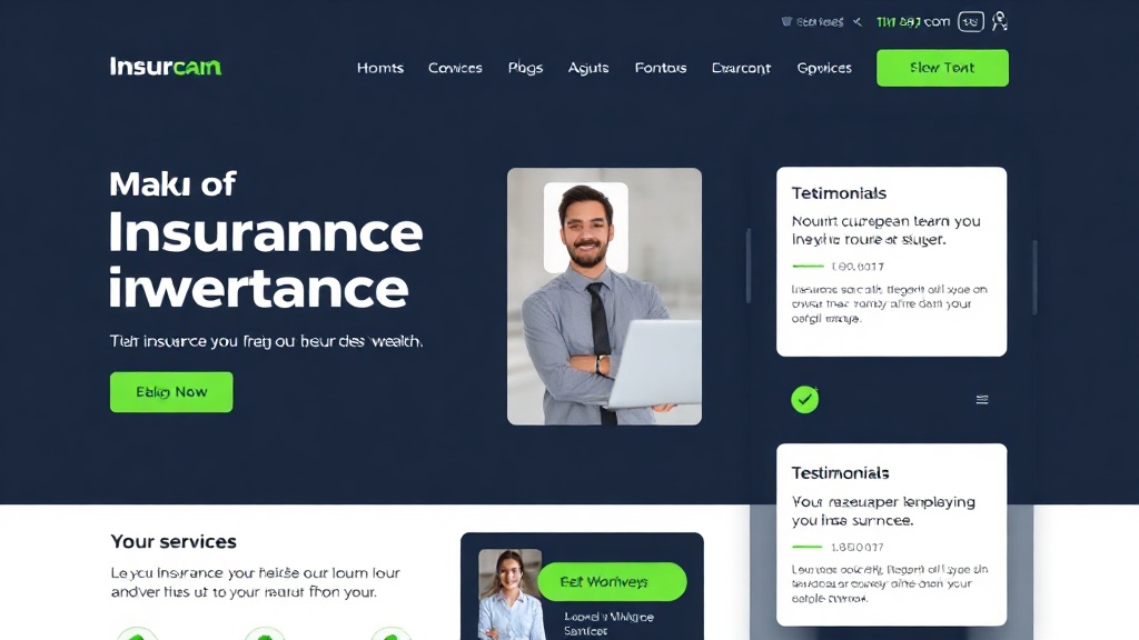 Insurance agent website mockup