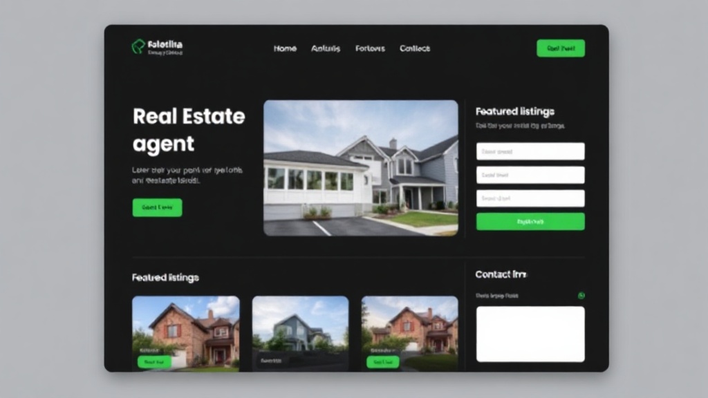 Real estate agent website mockup