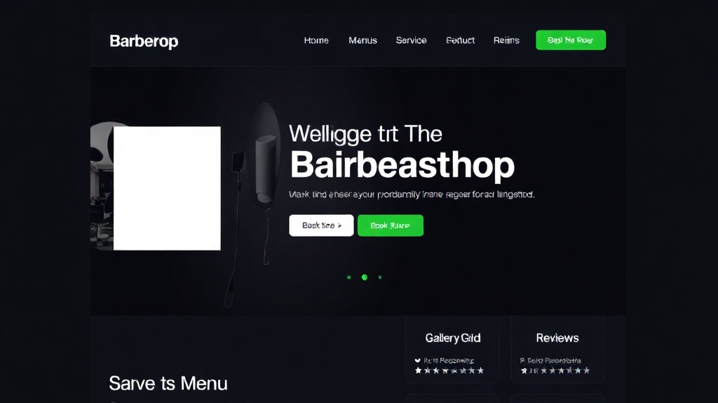 Barbershop website mockup