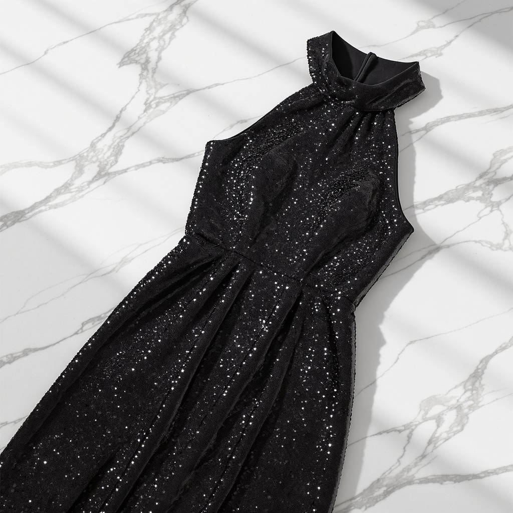 The Black Sequin Midi