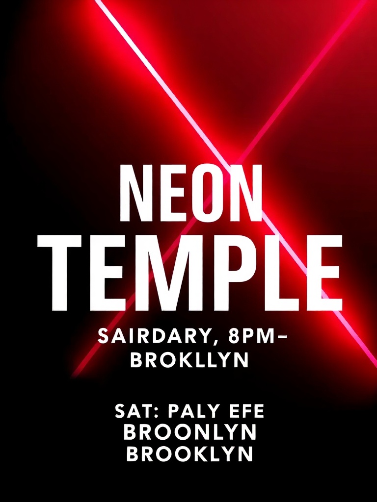 Neon Temple event poster